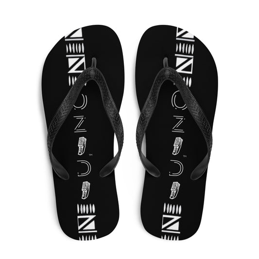 OZIDI "Tribal Black" Flip-Flops