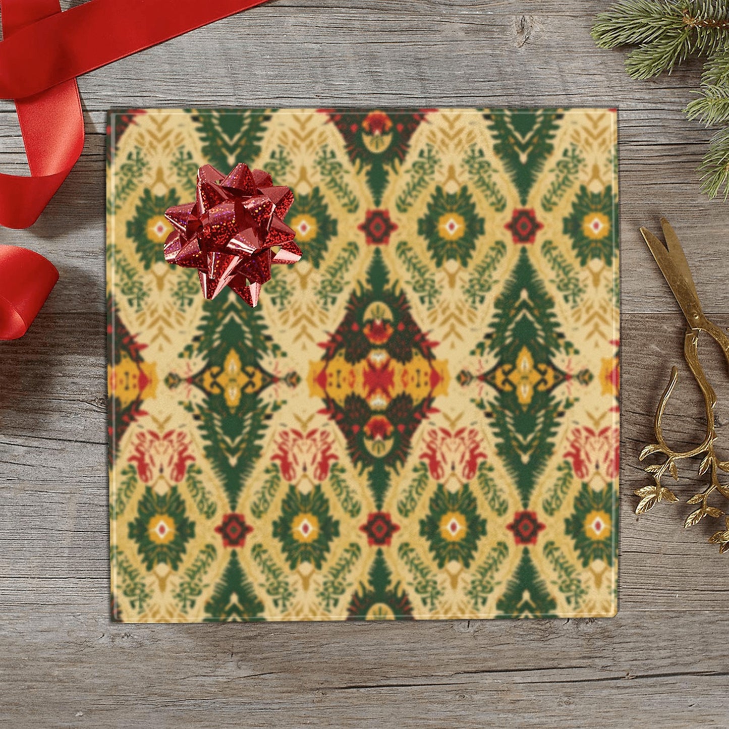 Golden Ankara Ornament Holiday Wrapping Paper