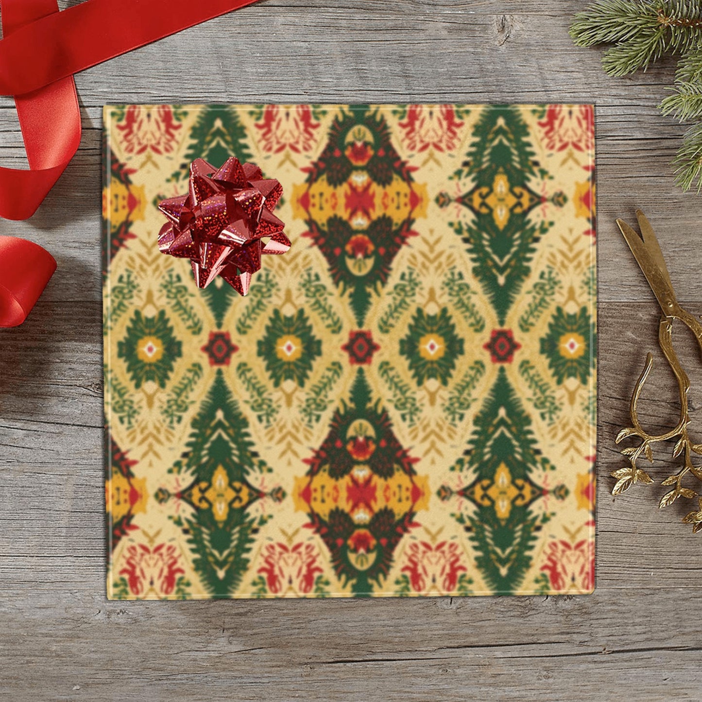 Golden Ankara Ornament Holiday Wrapping Paper (3 Rolls)