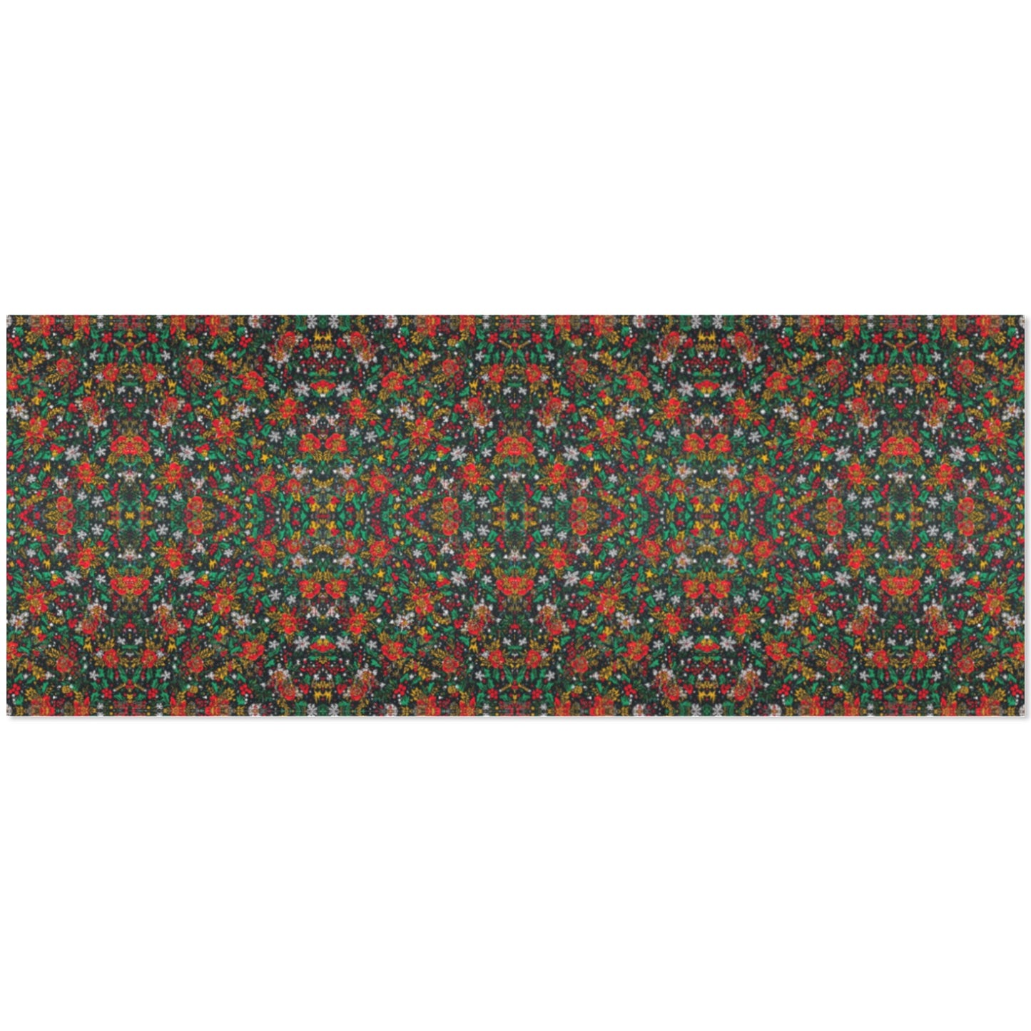 Christmas Garden Kaleidoscope Wrapping Paper - Red/Green/Gold Floral