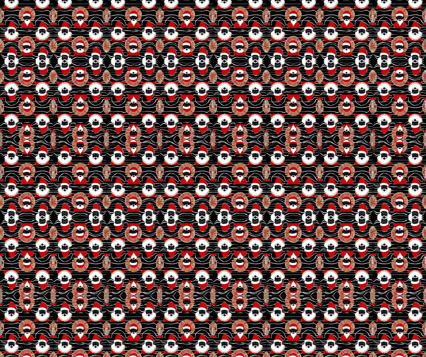 Tribal Red & Black Santa Wrapping Paper