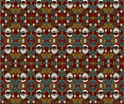 Afrocentric Floral Santa (Red/Gold/Blue)