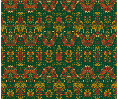 Holiday Floral Tribal Wrapping Paper – Green & Red Afrocentric Christmas Print