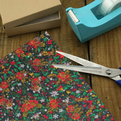 Christmas Garden Kaleidoscope Wrapping Paper - Red/Green/Gold Floral (3 Rolls)