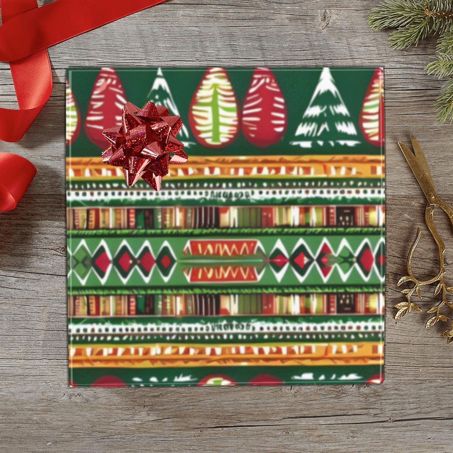 African Geometric Holiday Wrapping Paper