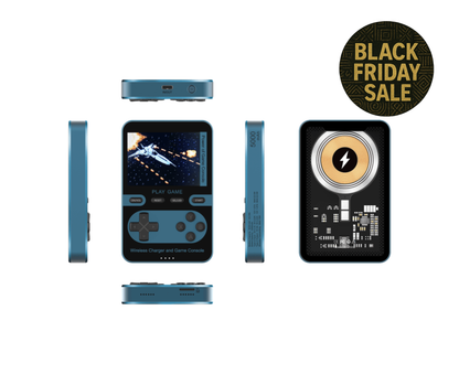 Retro 3-in-1 Game Console Power Bank – Blue