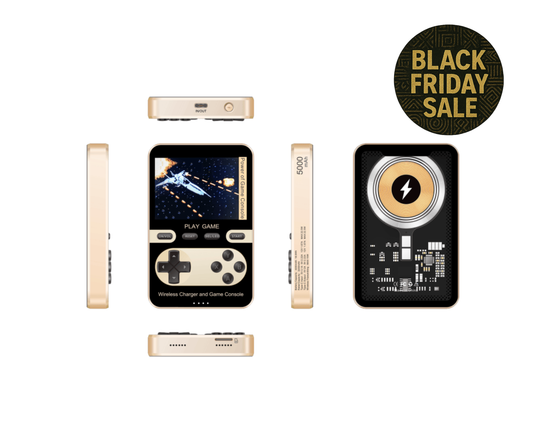 Retro 3-in-1 Game Console Power Bank – Gold