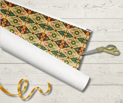 Golden Ankara Ornament Holiday Wrapping Paper – Premium Gloss Finish