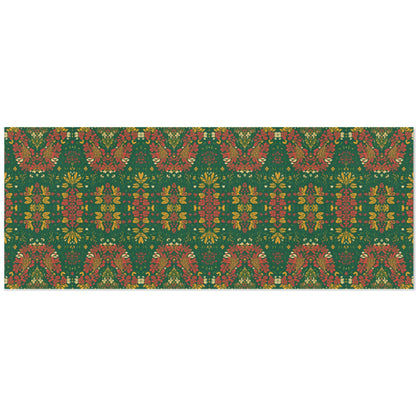 Holiday Floral Tribal Wrapping Paper – Red/Green/Gold (2 Rolls)