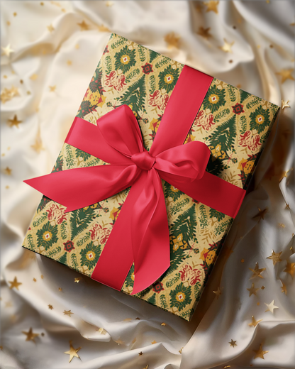 Golden Ankara Ornament Holiday Wrapping Paper – Premium Gloss Finish