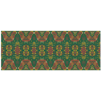 Holiday Floral Tribal Wrapping Paper – Red/Green/Gold