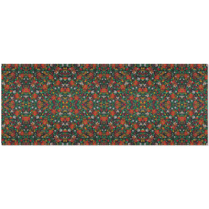 Christmas Garden Kaleidoscope Wrapping Paper - Red/Green/Gold Floral (2 Rolls)