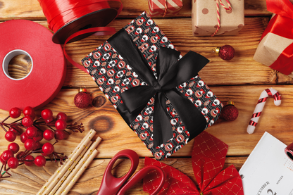 Tribal Red & Black Santa Wrapping Paper