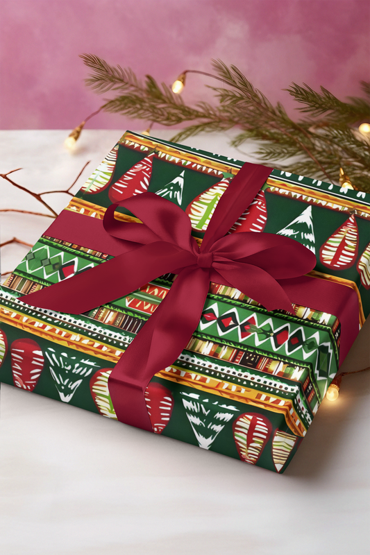 African Geometric Holiday Wrapping Paper