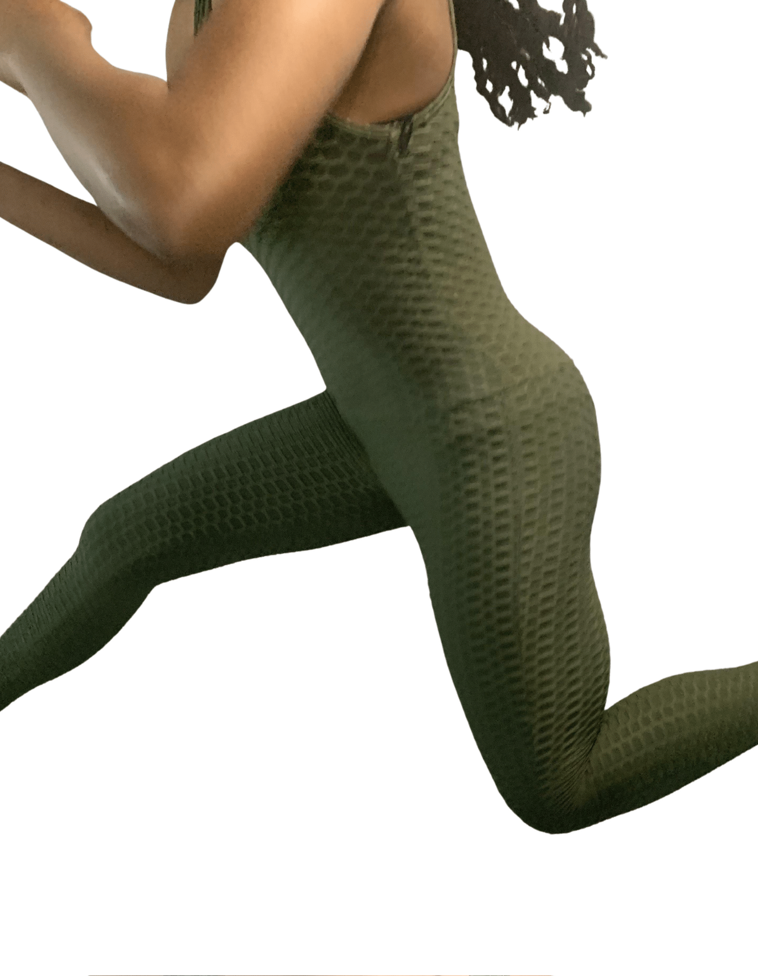 Green Women Brazilian Jumpsuits Ruched Butt Activewear