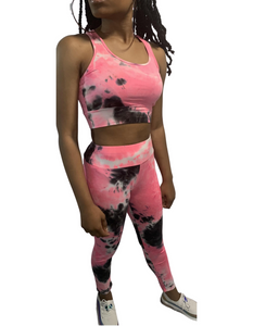 Tie-Dye Workout Sets 3 PC Ruched Butt Activewear