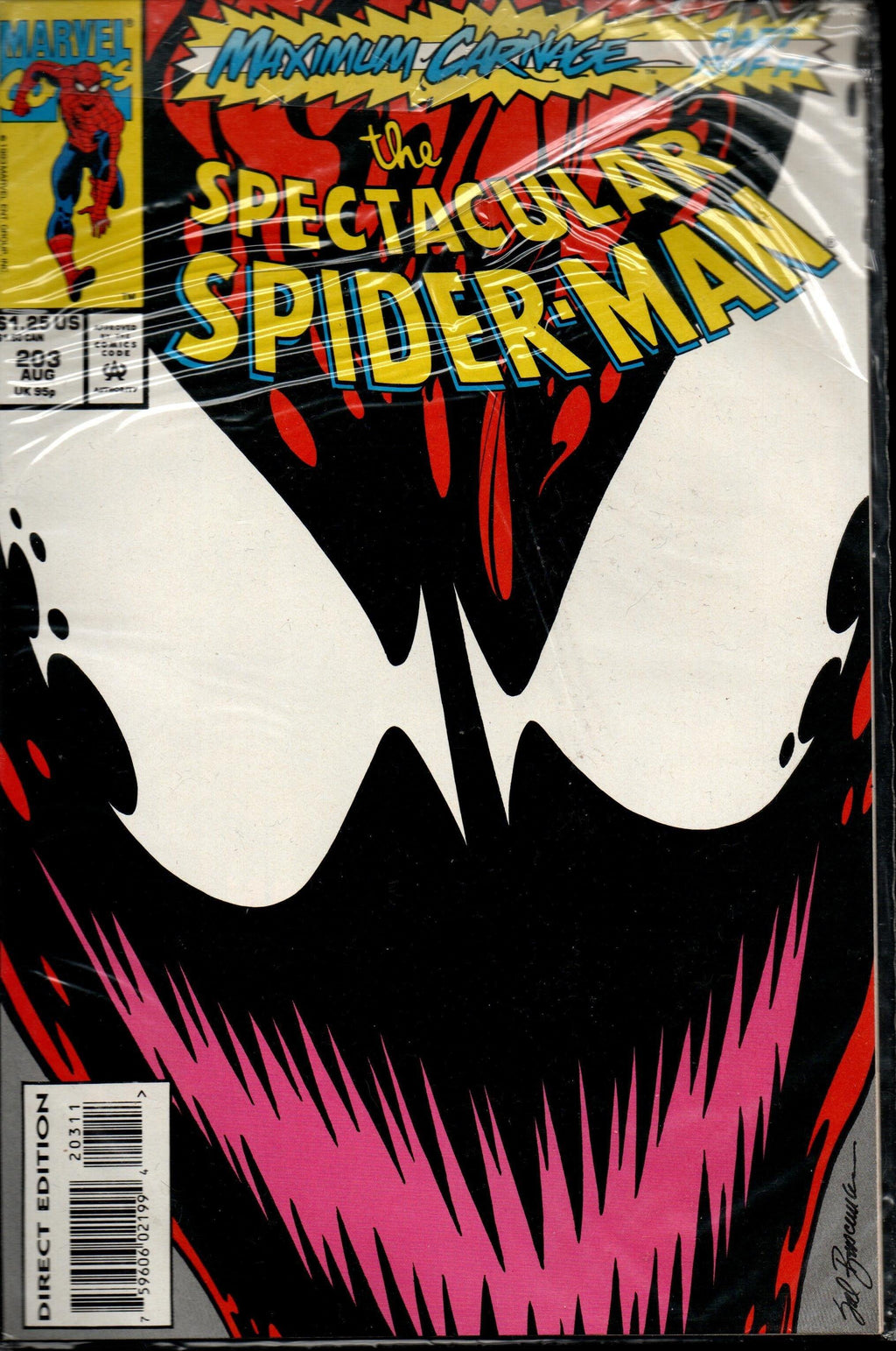 THE SPECTACULAR SPIDER-MAN #203 (1976 1ST SERIES) AUG 1993 MAXIMUM CARNAGE PART 13 OF 14