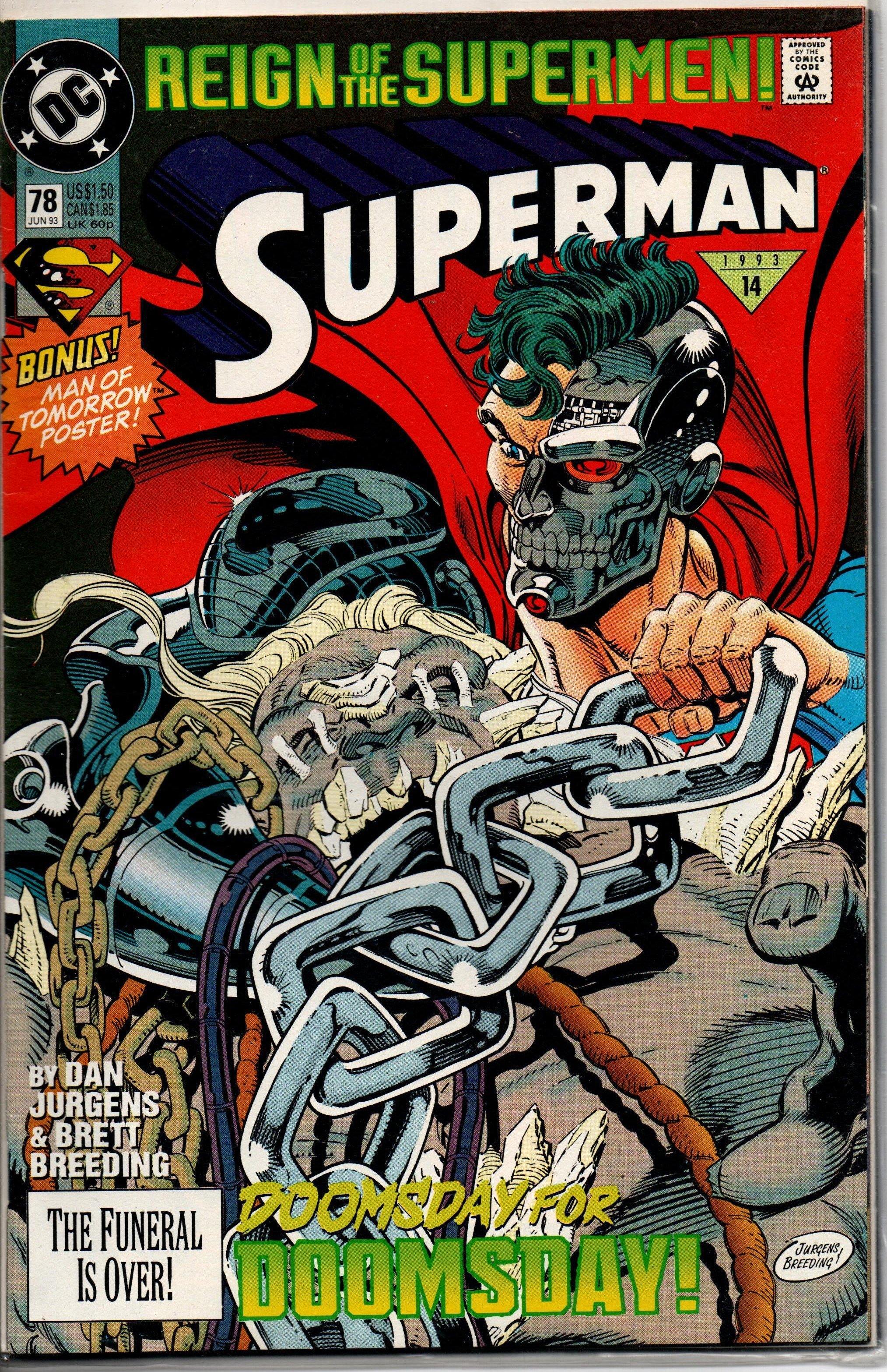 SUPERMAN #78N (2ND SERIES 1987) JUN 1993 WITH SLEVE