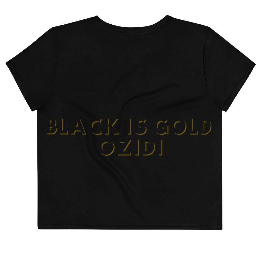 OZIDI "Black Is Gold" Crop Tee