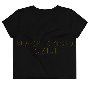 OZIDI "Black Is Gold" Crop Tee