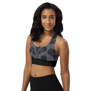 OZIDI "Black Peacock" Longline sports bra