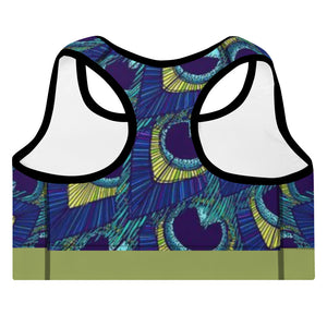 OZIDI "Peacock Ocean" Padded Sports Bra