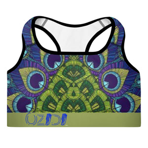 OZIDI "Peacock Ocean" Padded Sports Bra