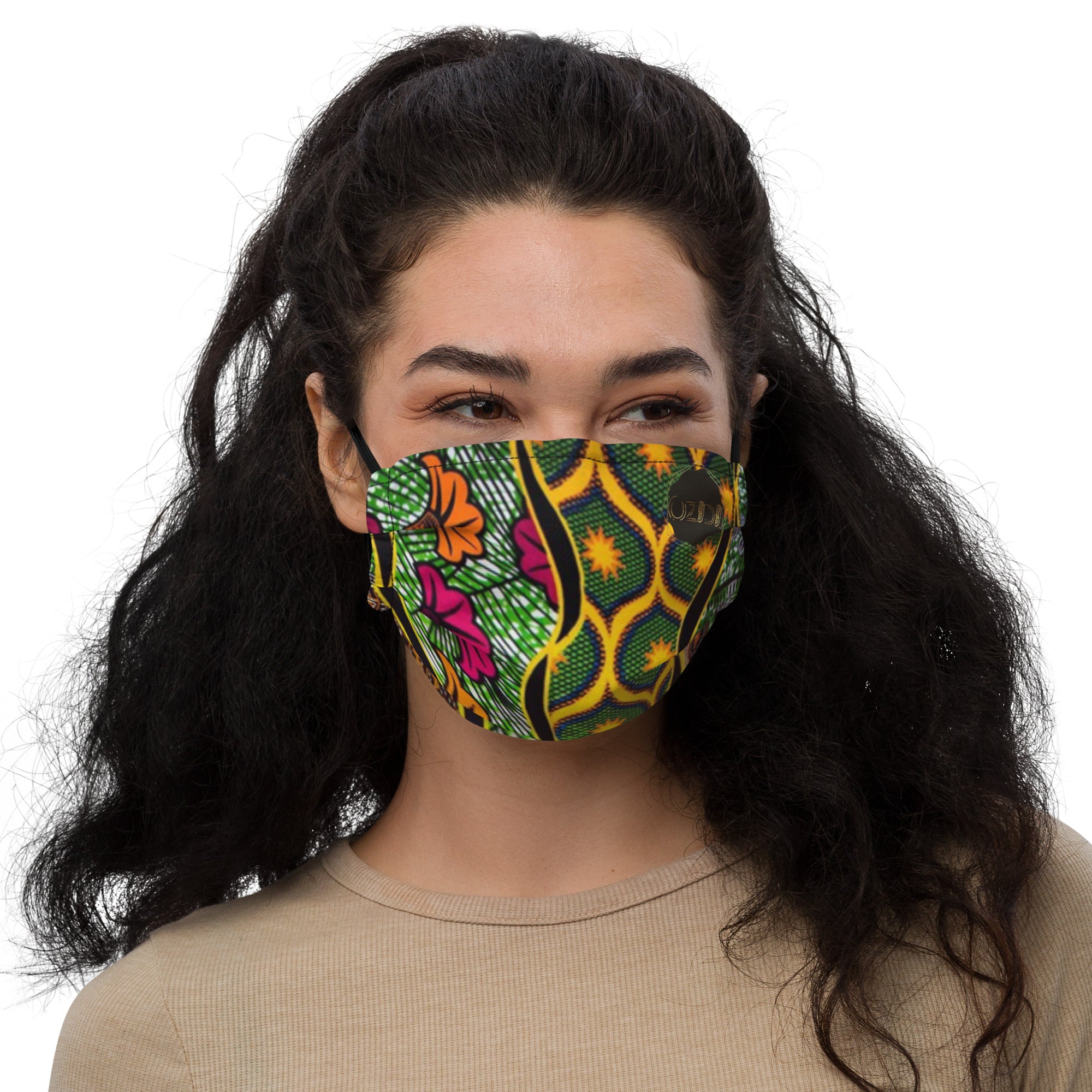 OZIDI " Green Wax Prints" Premium face mask