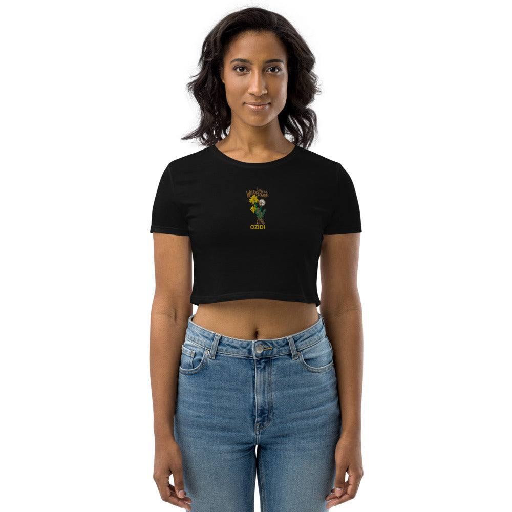 OZIDI "Love The Wildflower" Embroidered Organic Crop Top