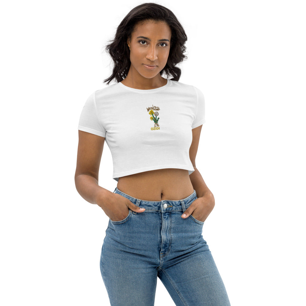 OZIDI "Love The Wildflower" Embroidered Organic Crop Top