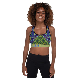 OZIDI "Peacock Ocean" Padded Sports Bra