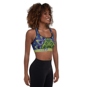 OZIDI "Peacock Ocean" Padded Sports Bra