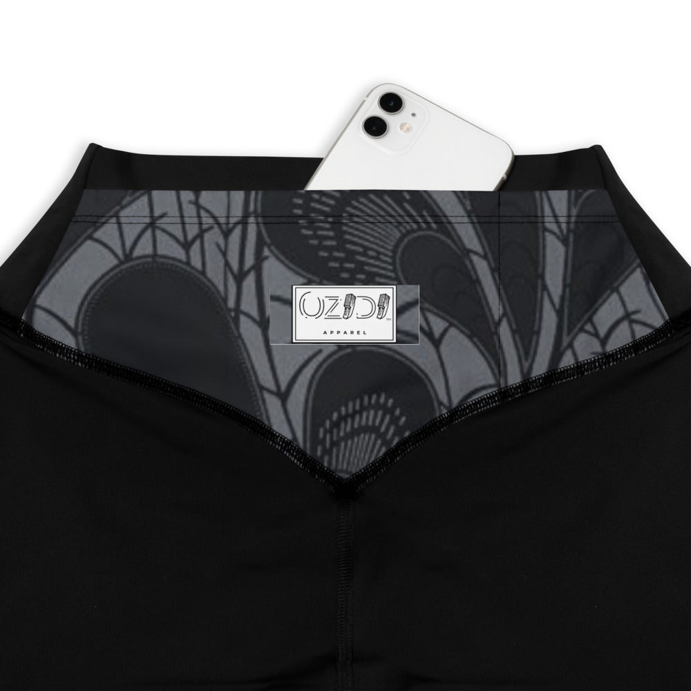 OZIDI "Black Peacock" Sports Leggings